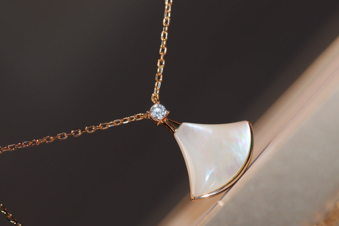 [Ornora Jewelry]DREAM NECKLACE WHITE MOP PINK GOLD 1 DIAMOND