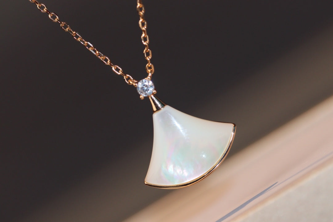 [Ornora Jewelry]DREAM NECKLACE WHITE MOP PINK GOLD 1 DIAMOND