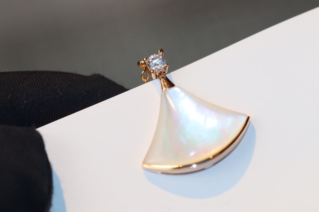 [Ornora Jewelry]DREAM NECKLACE WHITE MOP PINK GOLD 1 DIAMOND