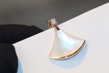 [Ornora Jewelry]DREAM NECKLACE WHITE MOP PINK GOLD 1 DIAMOND