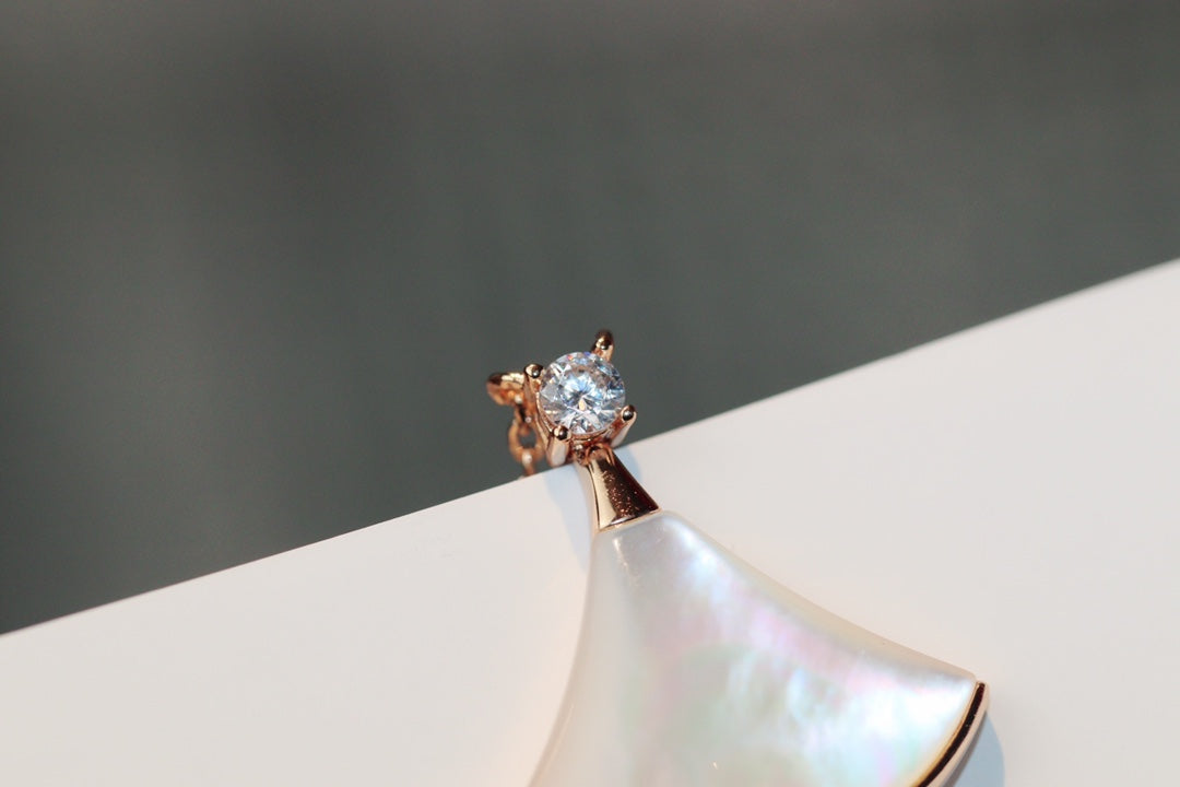 [Ornora Jewelry]DREAM NECKLACE WHITE MOP PINK GOLD 1 DIAMOND