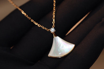 [Ornora Jewelry]DREAM NECKLACE WHITE MOP PINK GOLD 1 DIAMOND