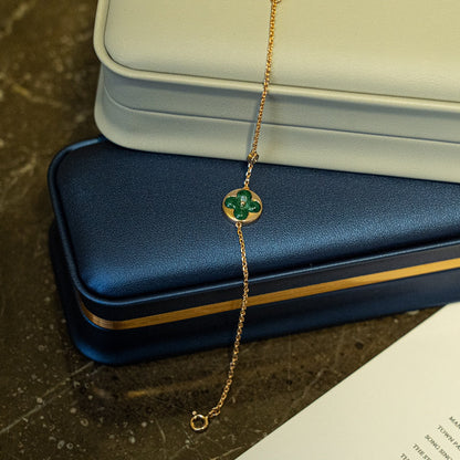 [Ornora Jewelry]SUN MALACHITE 1 DIAMOND PINK GOLD BRACELET