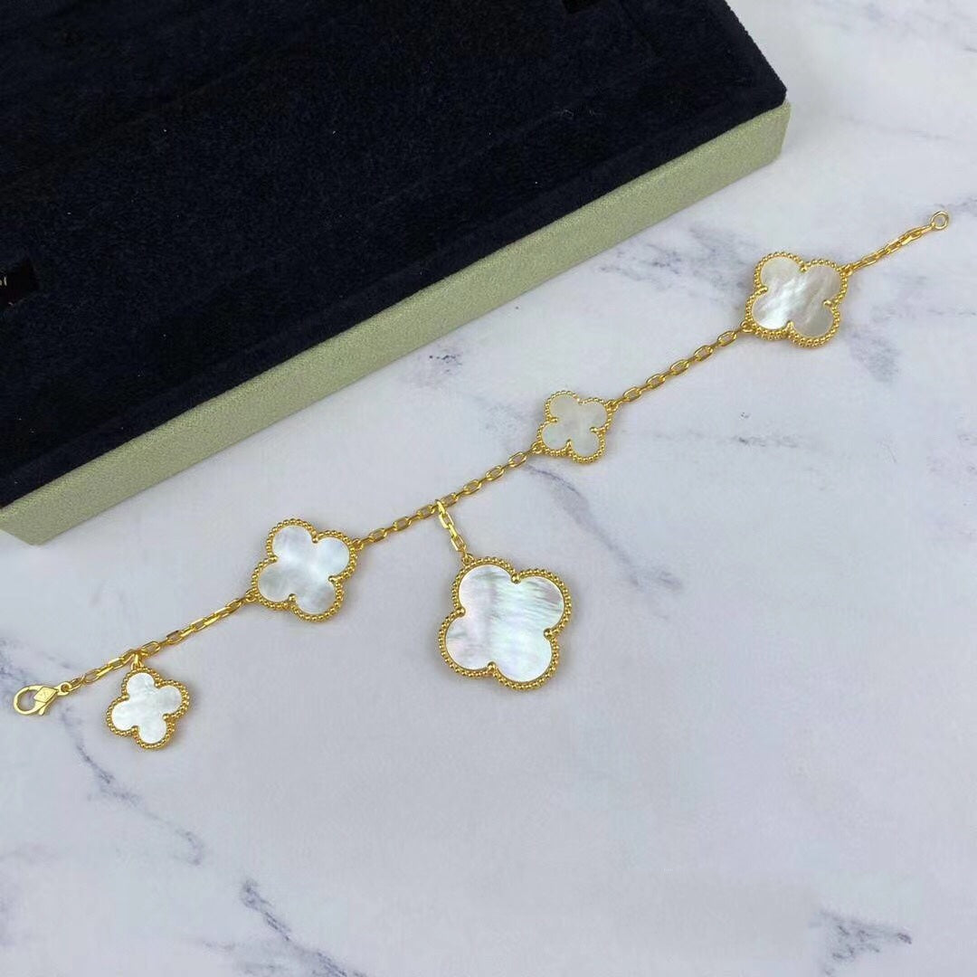 [Ornora Jewelry]MAGIC CLOVER MOP GOLD BRACELET 5 MOTIFS