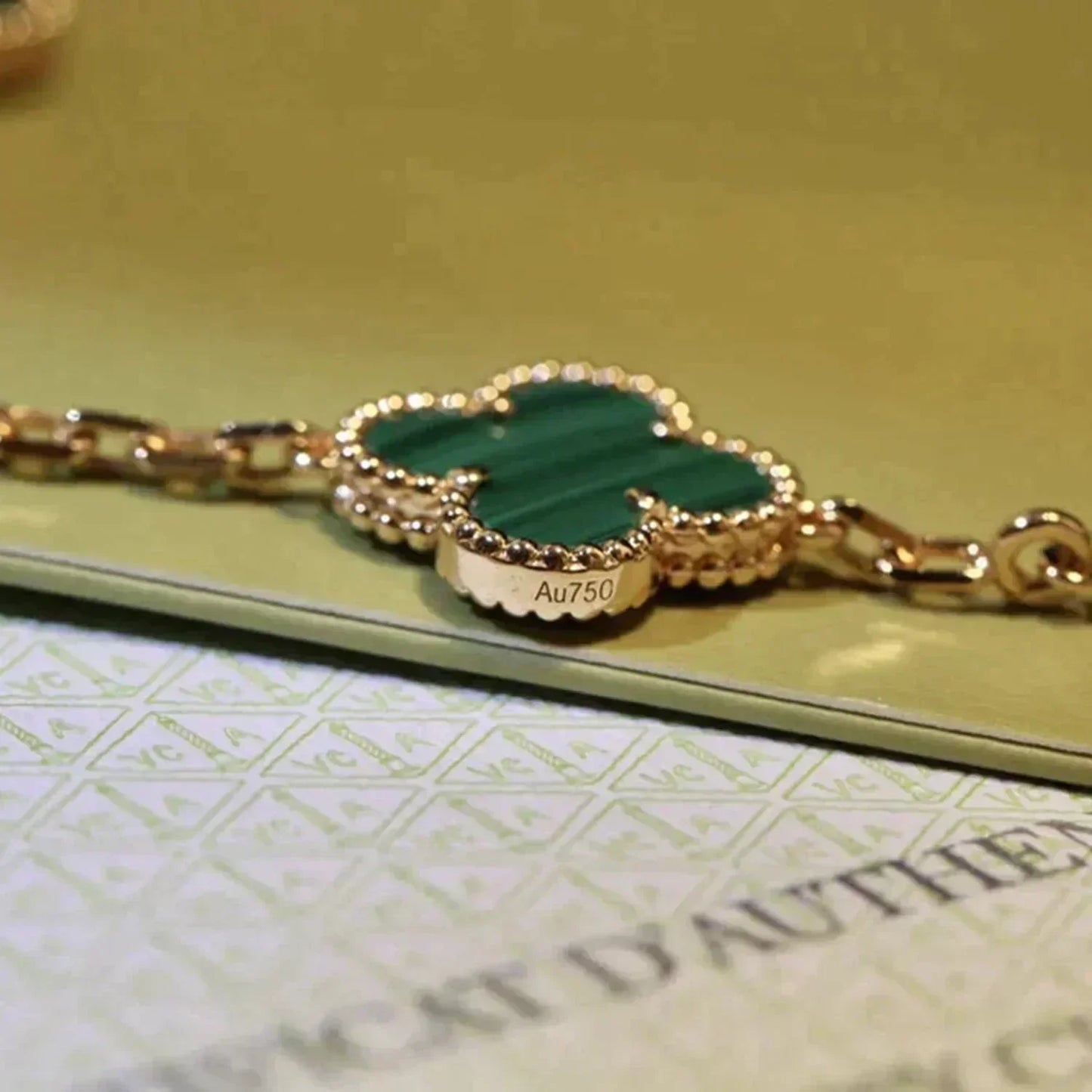 [Ornora Jewelry] CLOVER 5 MOTIF MALACHITE BRACELET COLLECTION