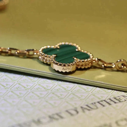 [Ornora Jewelry] CLOVER 5 MOTIF MALACHITE BRACELET COLLECTION