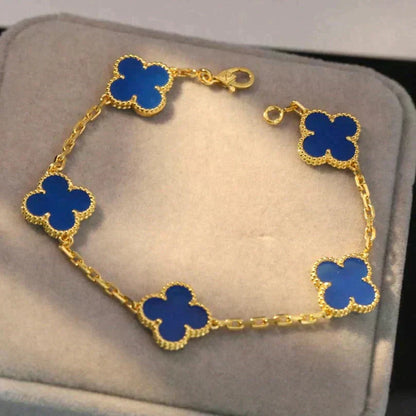 [Ornora Jewelry] CLOVER 5 MOTIF BLUE AGATE BRACELET COLLECTION