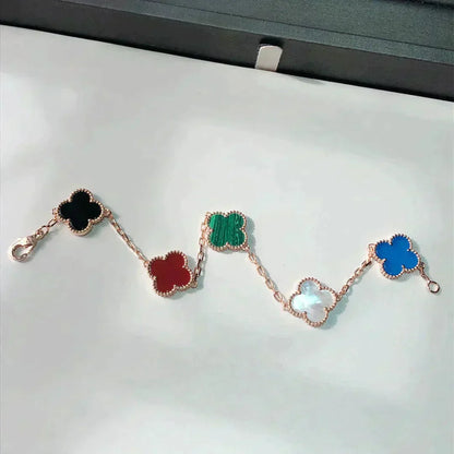 [Ornora Jewelry]CLOVER 5 MOTIFS MULTICOLOR BRACELET
