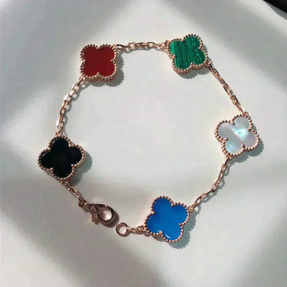 [Ornora Jewelry]CLOVER 5 MOTIFS MULTICOLOR BRACELET