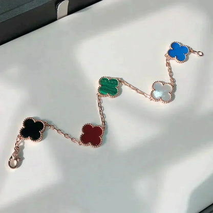 [Ornora Jewelry]CLOVER 5 MOTIFS MULTICOLOR BRACELET