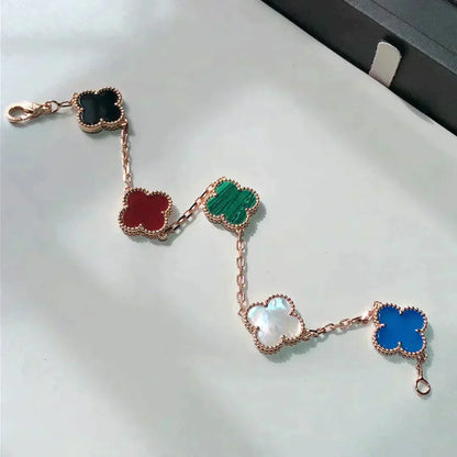 [Ornora Jewelry]CLOVER 5 MOTIFS MULTICOLOR BRACELET