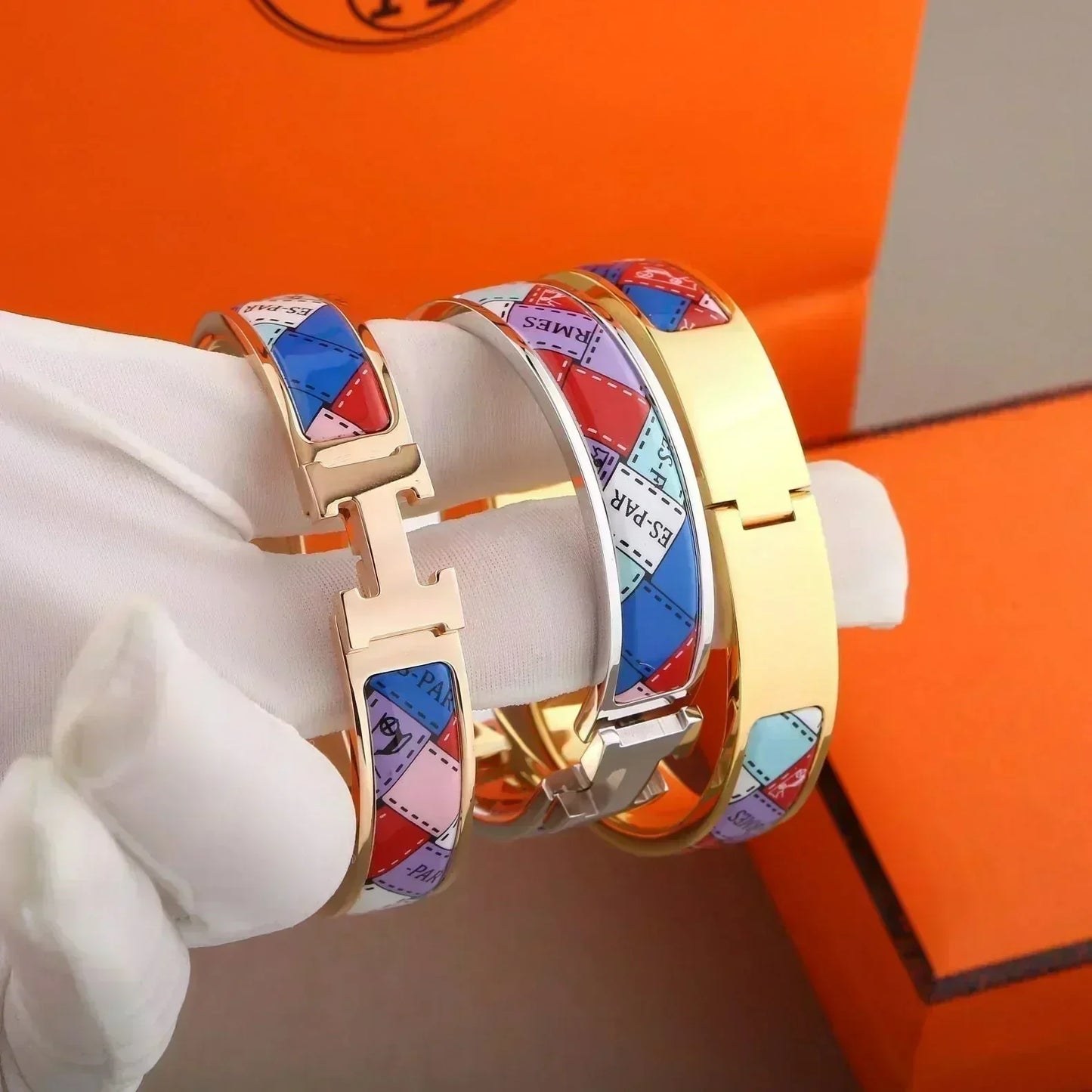 [Ornora Jewelry]H BRACELET DOTTED BORDER 12MM