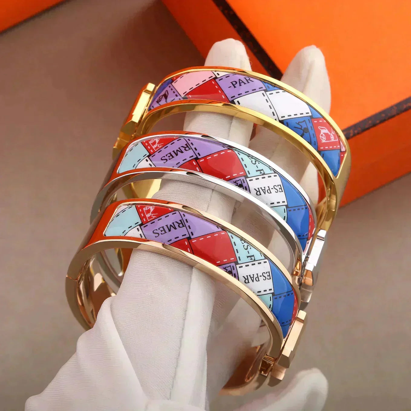 [Ornora Jewelry]H BRACELET DOTTED BORDER 12MM