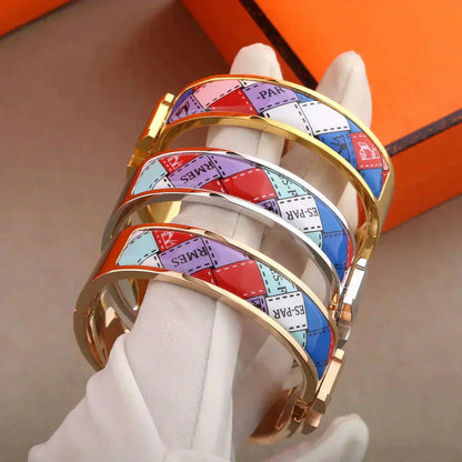 [Ornora Jewelry]H BRACELET DOTTED BORDER 12MM