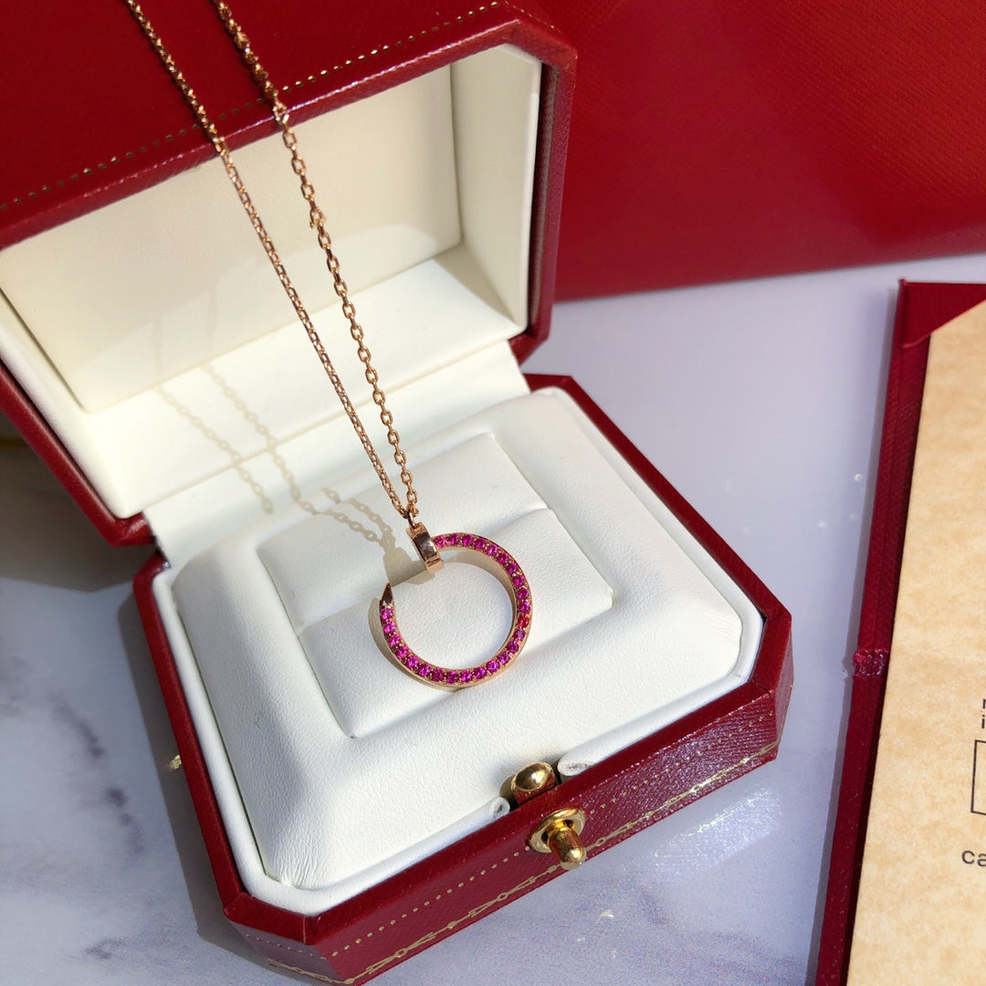 [Ornora Jewelry]JUSTE NECKLACE RED FULL DIAMONDS