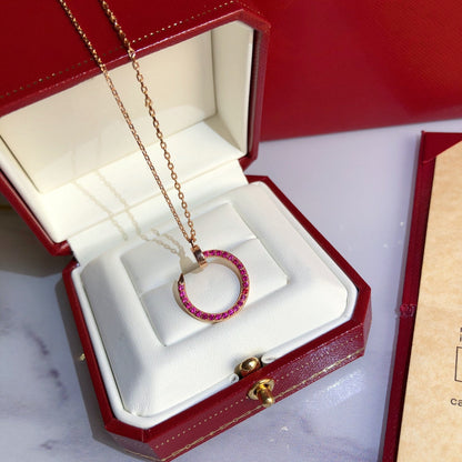 [Ornora Jewelry]JUSTE NECKLACE RED FULL DIAMONDS