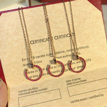 [Ornora Jewelry]JUSTE NECKLACE RED FULL DIAMONDS