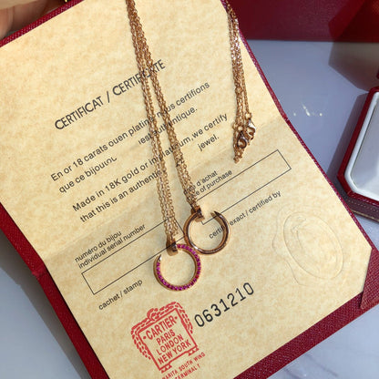 [Ornora Jewelry]JUSTE NECKLACE RED FULL DIAMONDS