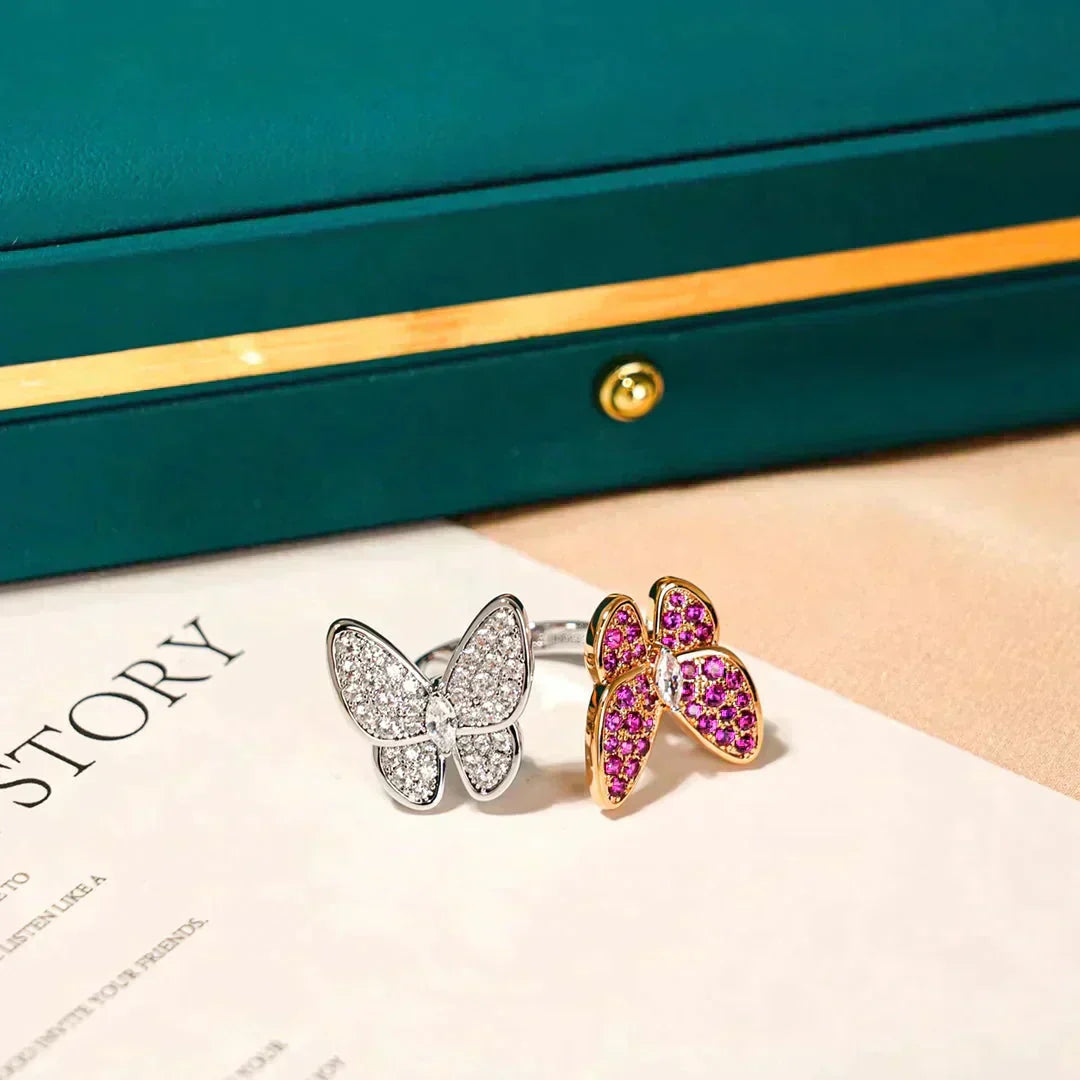 [Ornora Jewelry]TWIN BUTTERFLY DIAMOND RING