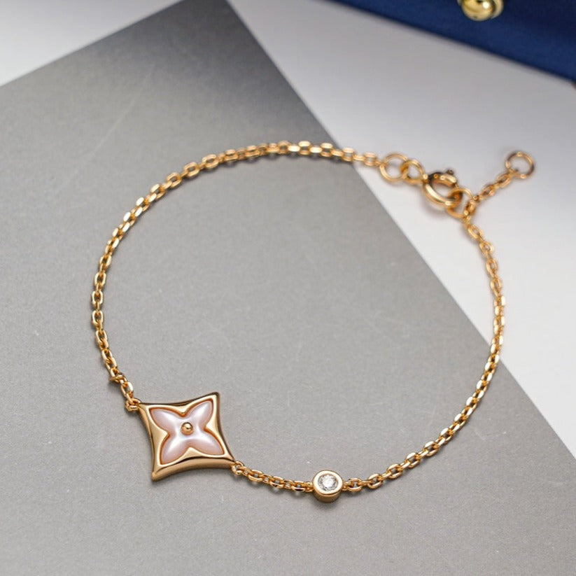 [Ornora Jewelry]STAR 1 DIAMOND PINK GOLD BRACELET