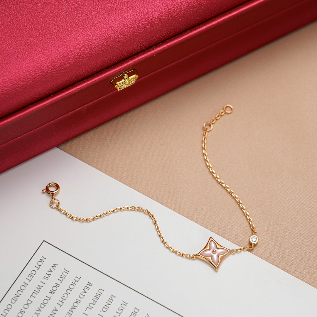 [Ornora Jewelry]STAR 1 DIAMOND PINK GOLD BRACELET