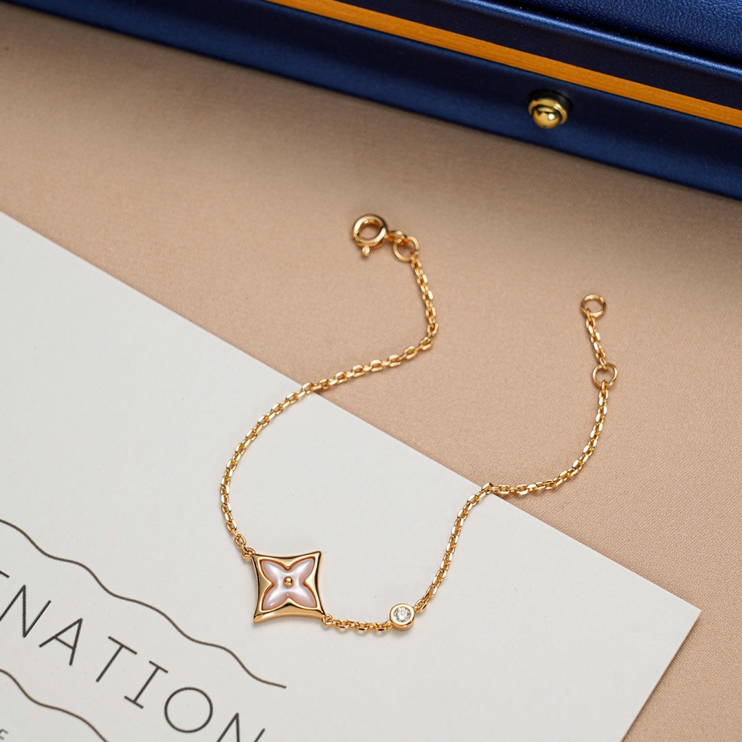 [Ornora Jewelry]STAR 1 DIAMOND PINK GOLD BRACELET