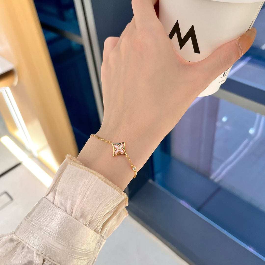 [Ornora Jewelry]STAR 1 DIAMOND PINK GOLD BRACELET