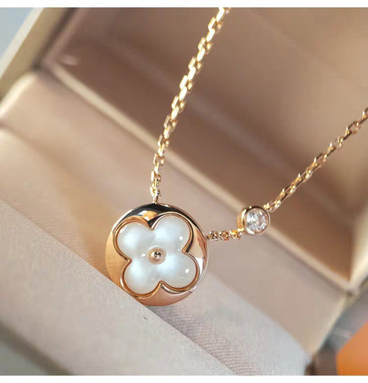 [Ornora Jewelry]SUN MOP GOLD 1 DIAMOND NECKLACE