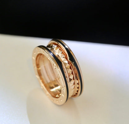 [Ornora Jewelry]ZERO 1 PINK GOLD BLACK CERAMIC RING