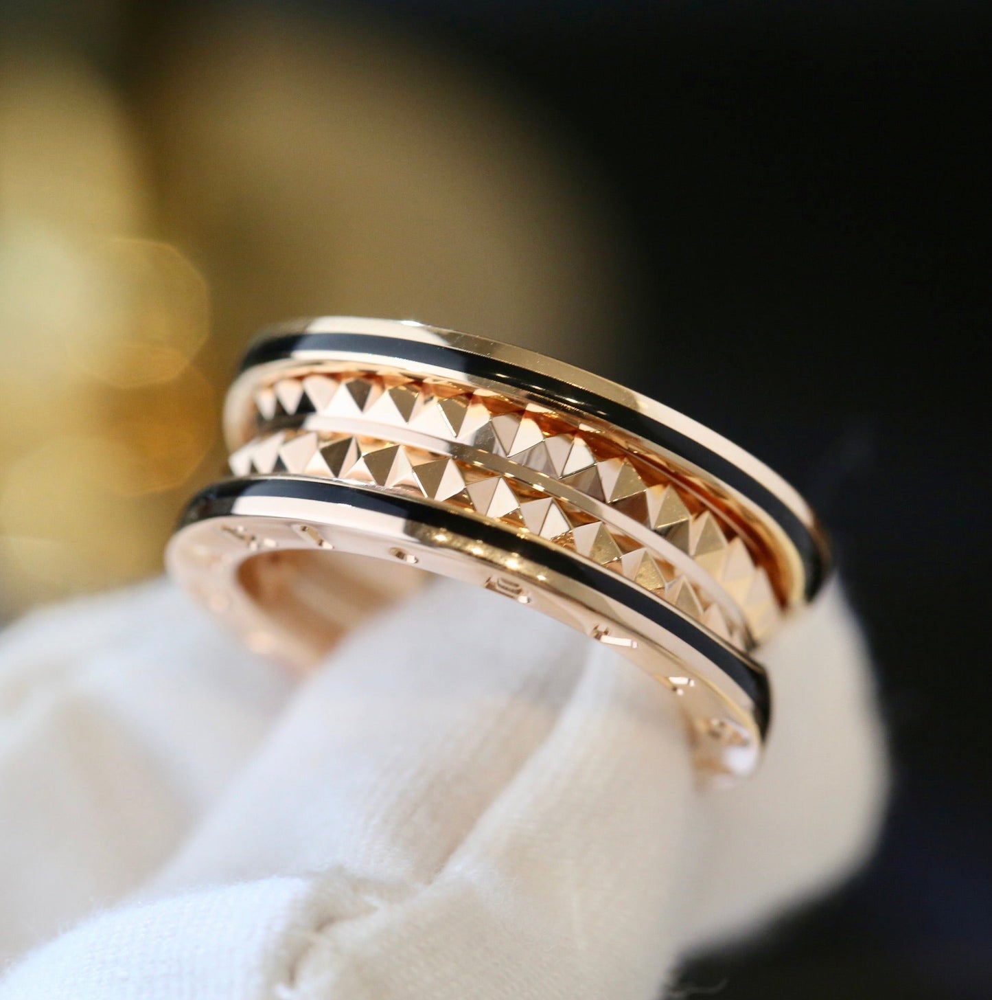 [Ornora Jewelry]ZERO 1 PINK GOLD BLACK CERAMIC RING
