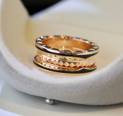 [Ornora Jewelry]ZERO 1 PINK GOLD BLACK CERAMIC RING