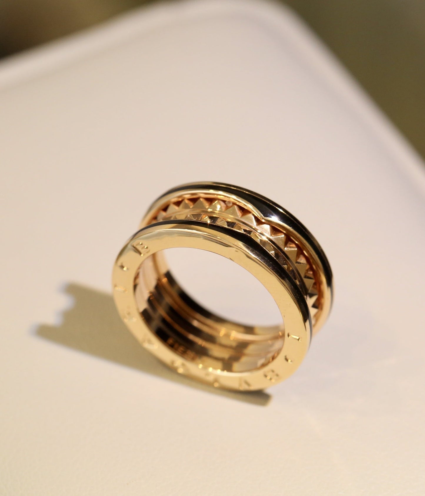 [Ornora Jewelry]ZERO 1 PINK GOLD BLACK CERAMIC RING