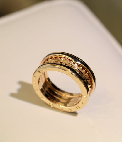 [Ornora Jewelry]ZERO 1 PINK GOLD BLACK CERAMIC RING