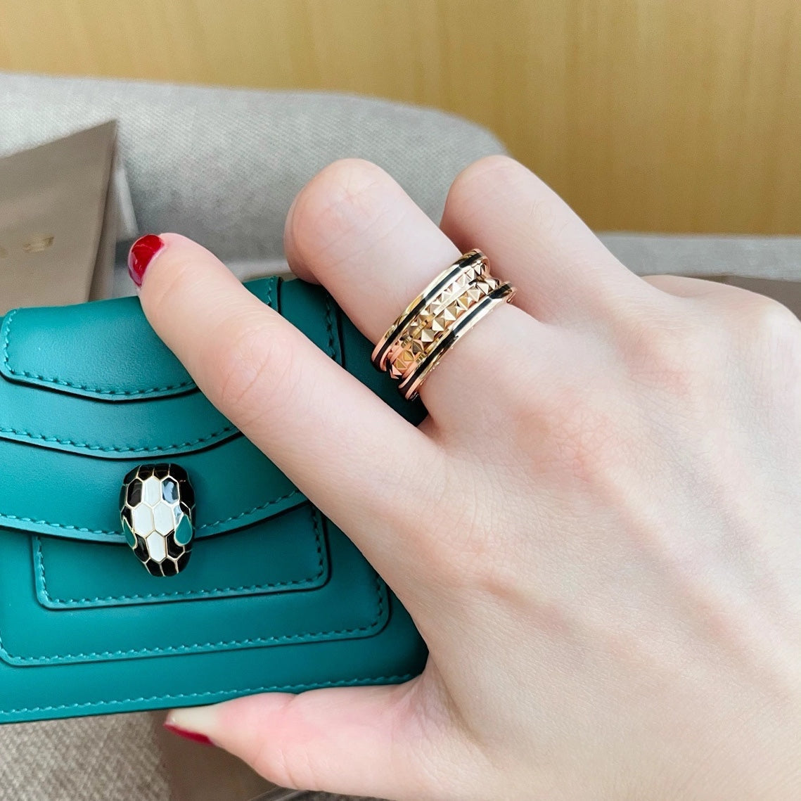 [Ornora Jewelry]ZERO 1 PINK GOLD BLACK CERAMIC RING