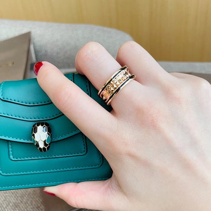 [Ornora Jewelry]ZERO 1 PINK GOLD BLACK CERAMIC RING