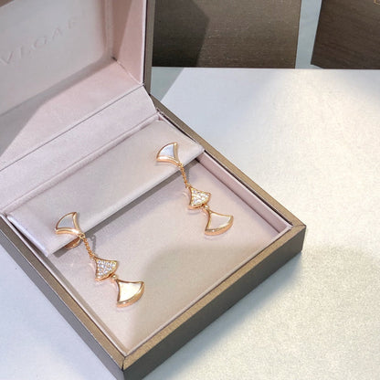 [Ornora Jewelry]DREAM EARRINGS 3 MOTIFS DIAMOND MOP PINK GOLD