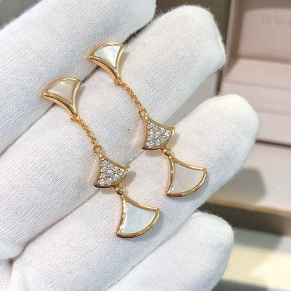 [Ornora Jewelry]DREAM EARRINGS 3 MOTIFS DIAMOND MOP PINK GOLD