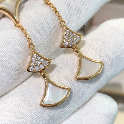 [Ornora Jewelry]DREAM EARRINGS 3 MOTIFS DIAMOND MOP PINK GOLD