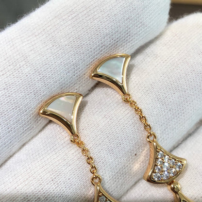 [Ornora Jewelry]DREAM EARRINGS 3 MOTIFS DIAMOND MOP PINK GOLD