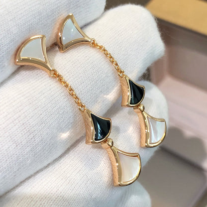 [Ornora Jewelry]DREAM EARRINGS 3 MOTIFS ONYX MOP PINK GOLD