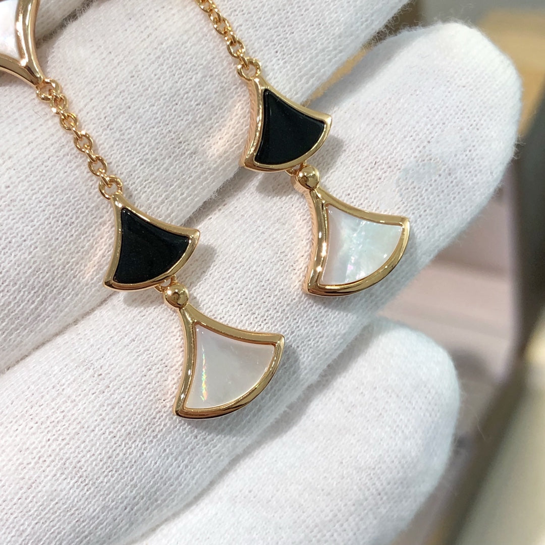 [Ornora Jewelry]DREAM EARRINGS 3 MOTIFS ONYX MOP PINK GOLD