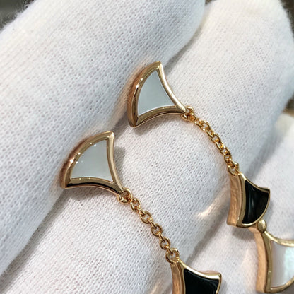 [Ornora Jewelry]DREAM EARRINGS 3 MOTIFS ONYX MOP PINK GOLD