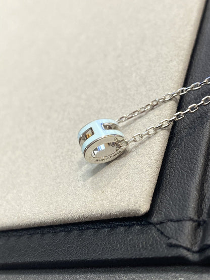 [Ornora Jewelry]POP H LIGHT BLUE NECKLACE