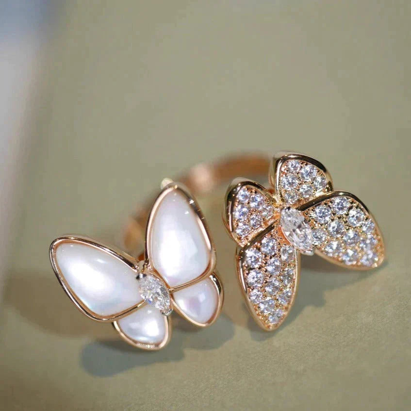 [Ornora Jewelry]TWIN BUTTERFLY DIAMOND MOP RING
