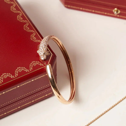 [Ornora Jewelry]PANTHERE HALF DIAMOND OPEN BRACELET