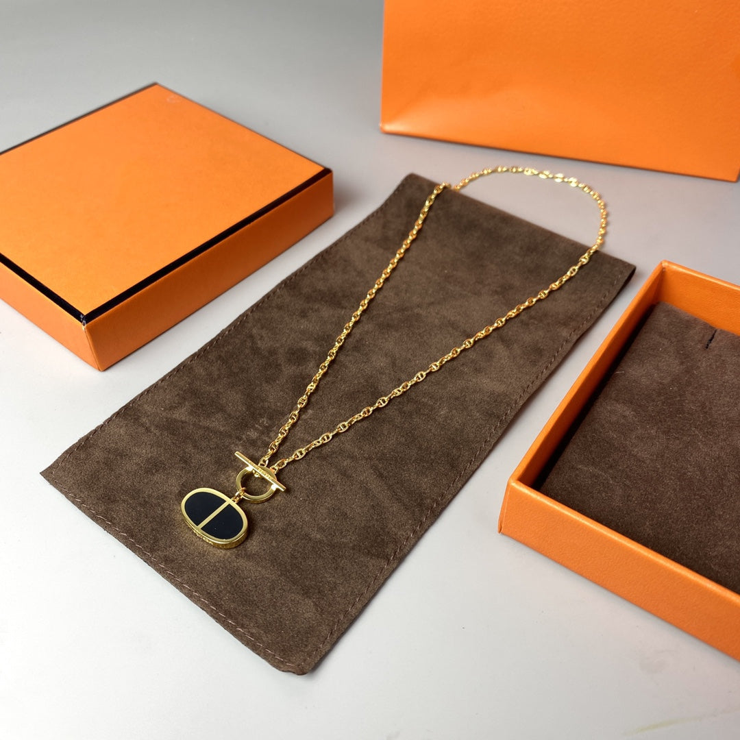 [Ornora Jewelry]CHAINE VERSO BLACK CERAMIC NECKLACE