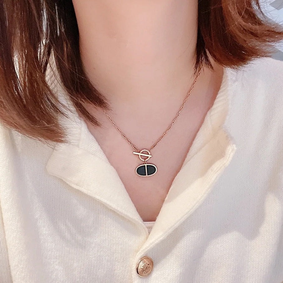[Ornora Jewelry]CHAINE VERSO BLACK CERAMIC NECKLACE