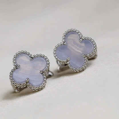 [Ornora Jewelry]CLOVER MEDIUM 1 MOTIFS  WHITE MOP EARRINGS SILVER