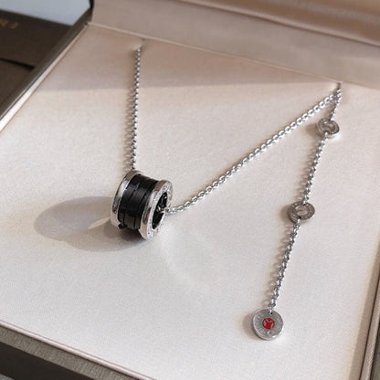 [Ornora Jewelry]ZERO 1 BLACK CERAMIC SILVER NECKLACE