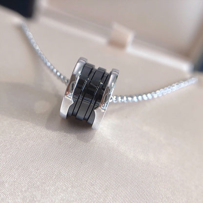 [Ornora Jewelry]ZERO 1 BLACK CERAMIC SILVER NECKLACE